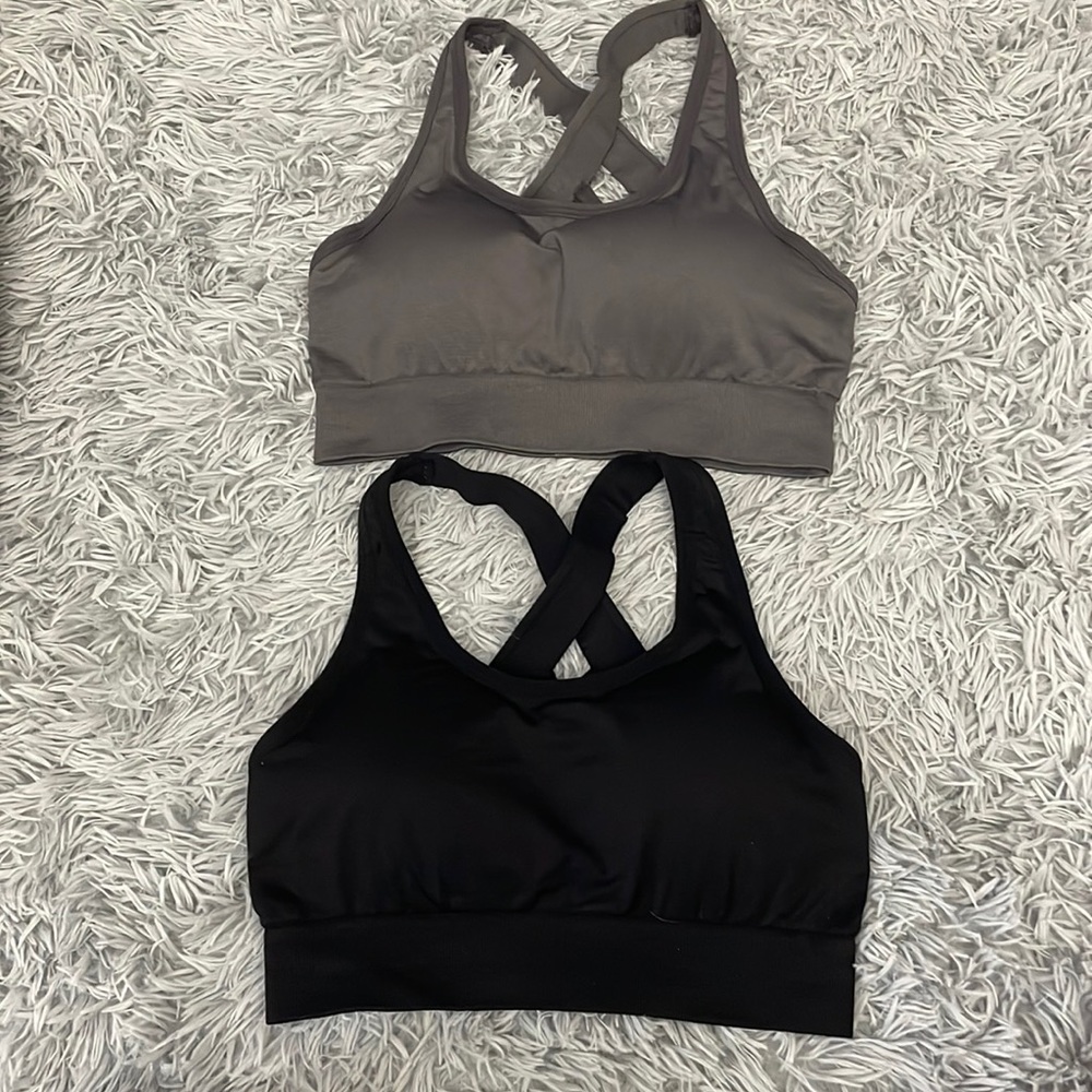 PACK OF 2! CRISS CROSS PADDED SPORTS BRA MEDIUM